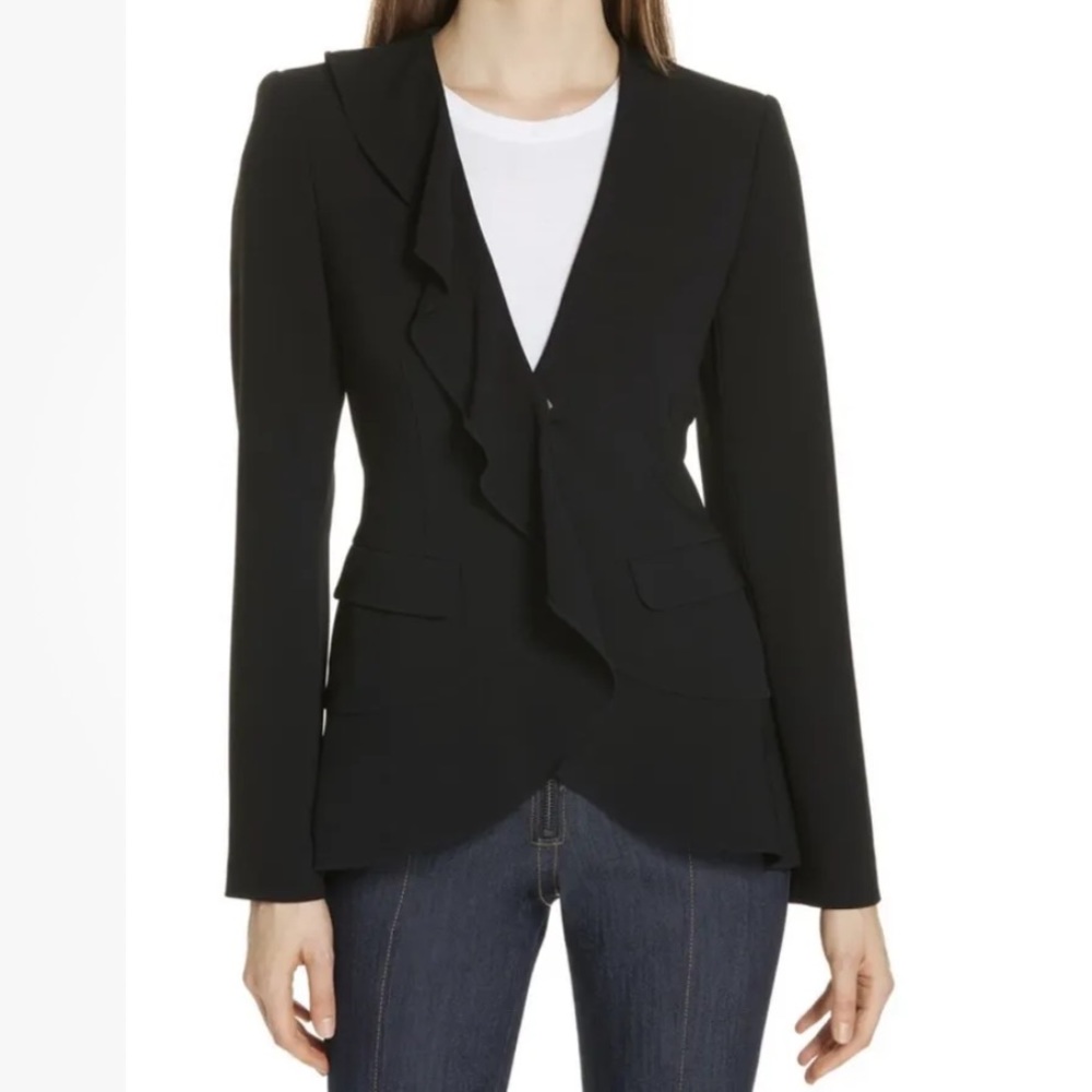 CINQ SEPT LANIER RUFFLE BLAZER